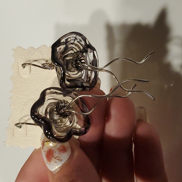 NWT 925 & hand-blown glass jellyfish earings - Picture 3 of 5
